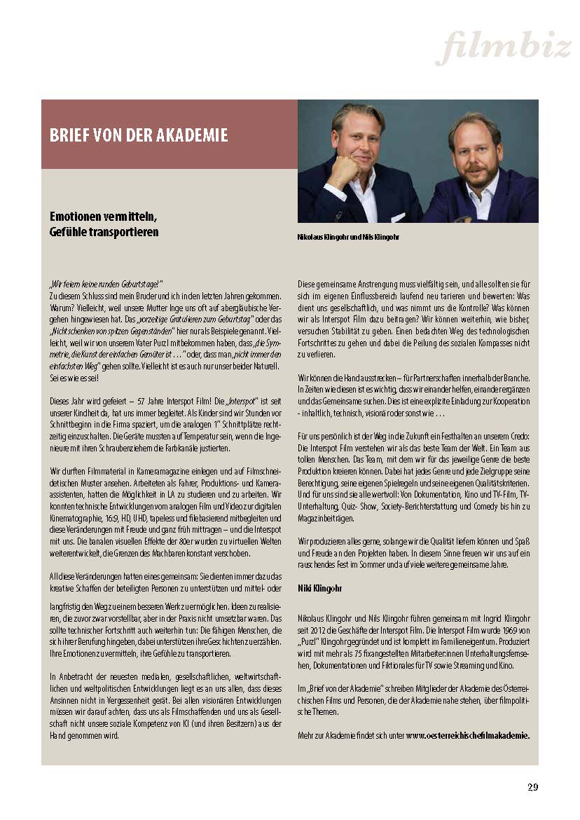 2604 Brief von der Akademie Ausgabe April 2026 Niki Klingohr